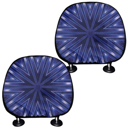 Blue Kaleidoscope Print Car Headrest Covers