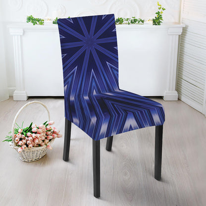 Blue Kaleidoscope Print Dining Chair Slipcover
