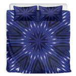 Blue Kaleidoscope Print Duvet Cover Bedding Set