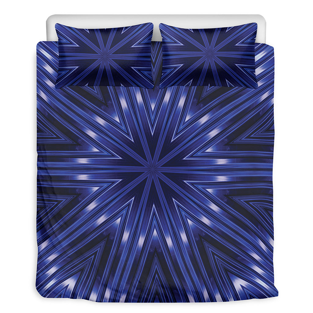 Blue Kaleidoscope Print Duvet Cover Bedding Set