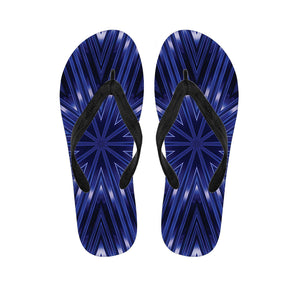 Blue Kaleidoscope Print Flip Flops