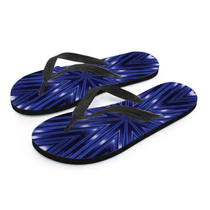 Blue Kaleidoscope Print Flip Flops