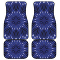 Blue Kaleidoscope Print Front and Back Car Floor Mats