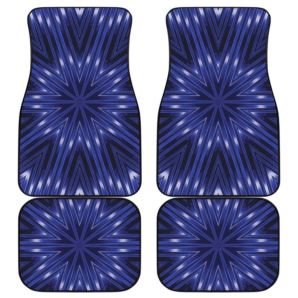 Blue Kaleidoscope Print Front and Back Car Floor Mats