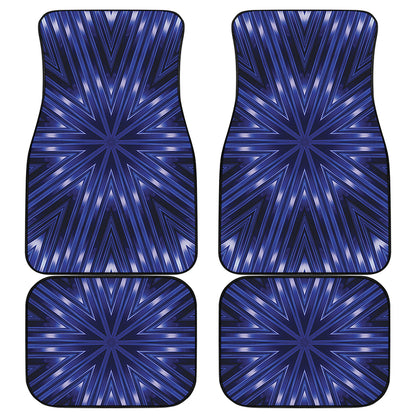Blue Kaleidoscope Print Front and Back Car Floor Mats