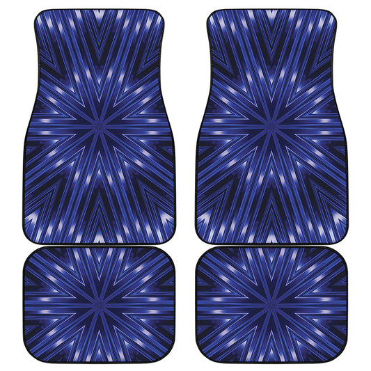 Blue Kaleidoscope Print Front and Back Car Floor Mats