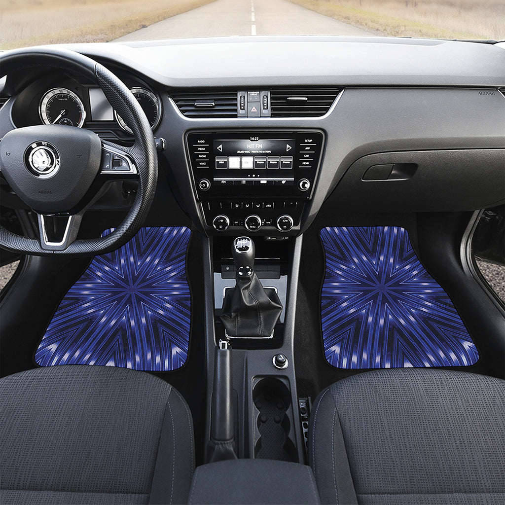 Blue Kaleidoscope Print Front and Back Car Floor Mats