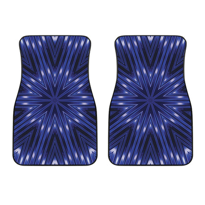 Blue Kaleidoscope Print Front Car Floor Mats