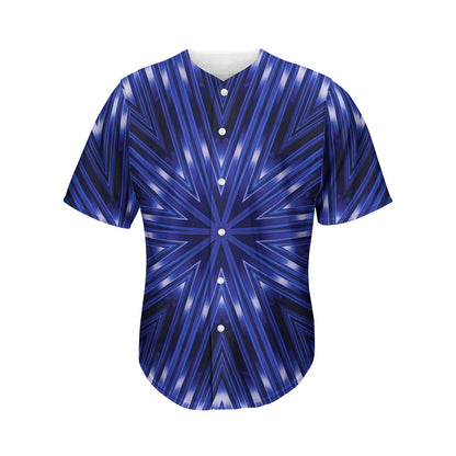 Blue Kaleidoscope Print Men's Baseball Jersey