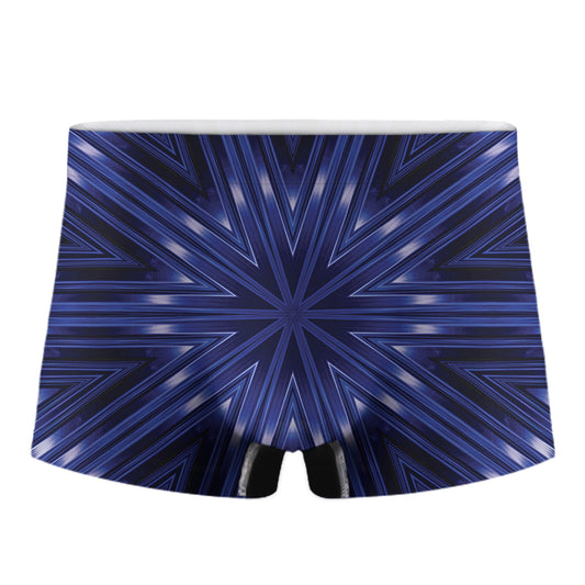 Blue Kaleidoscope Print Men's Boxer Briefs