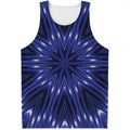 Blue Kaleidoscope Print Men's Tank Top