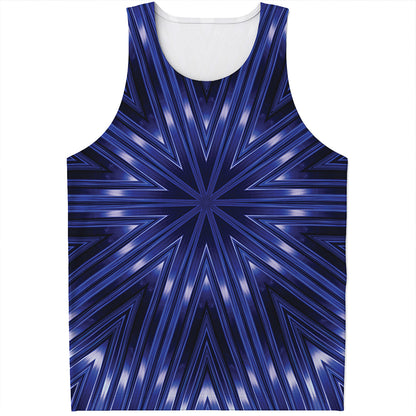 Blue Kaleidoscope Print Men's Tank Top