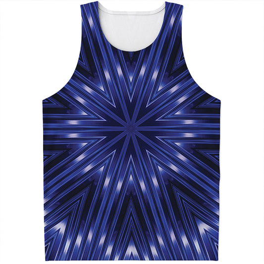 Blue Kaleidoscope Print Men's Tank Top