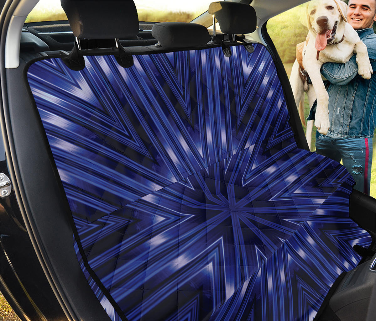 Blue Kaleidoscope Print Pet Car Back Seat Cover