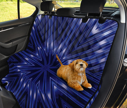 Blue Kaleidoscope Print Pet Car Back Seat Cover