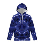 Blue Kaleidoscope Print Pullover Hoodie