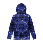 Blue Kaleidoscope Print Pullover Hoodie