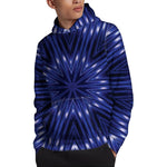 Blue Kaleidoscope Print Pullover Hoodie