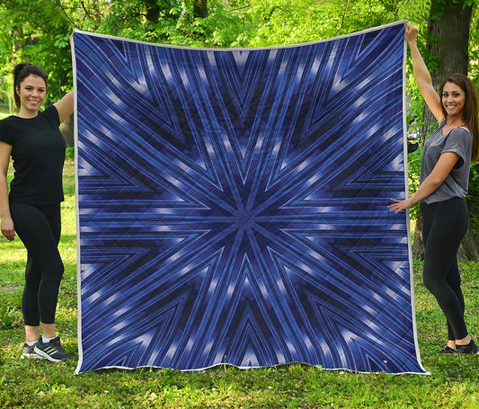 Blue Kaleidoscope Print Quilt