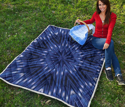 Blue Kaleidoscope Print Quilt