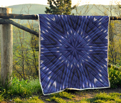 Blue Kaleidoscope Print Quilt