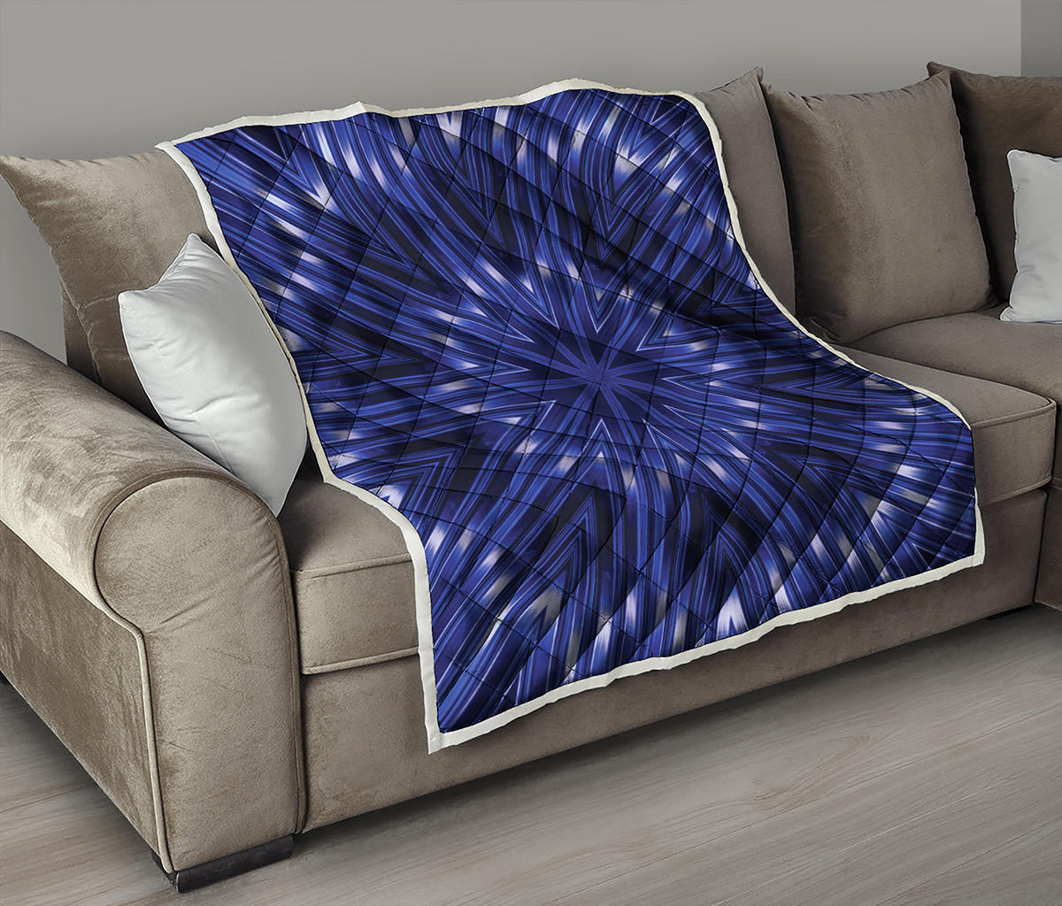 Blue Kaleidoscope Print Quilt
