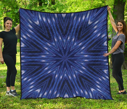 Blue Kaleidoscope Print Quilt