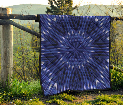 Blue Kaleidoscope Print Quilt