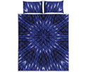 Blue Kaleidoscope Print Quilt Bed Set