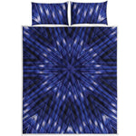 Blue Kaleidoscope Print Quilt Bed Set