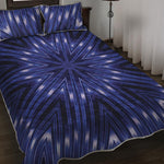 Blue Kaleidoscope Print Quilt Bed Set