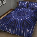 Blue Kaleidoscope Print Quilt Bed Set