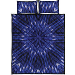 Blue Kaleidoscope Print Quilt Bed Set