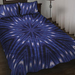 Blue Kaleidoscope Print Quilt Bed Set