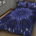 Blue Kaleidoscope Print Quilt Bed Set