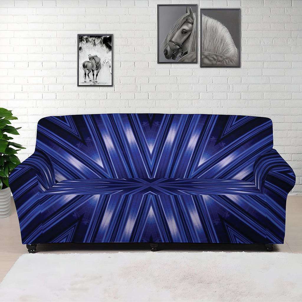 Blue Kaleidoscope Print Sofa Cover