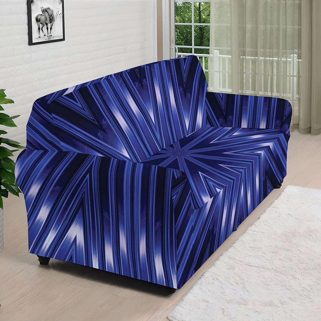 Blue Kaleidoscope Print Sofa Cover
