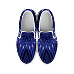 Blue Kaleidoscope Print White Slip On Shoes