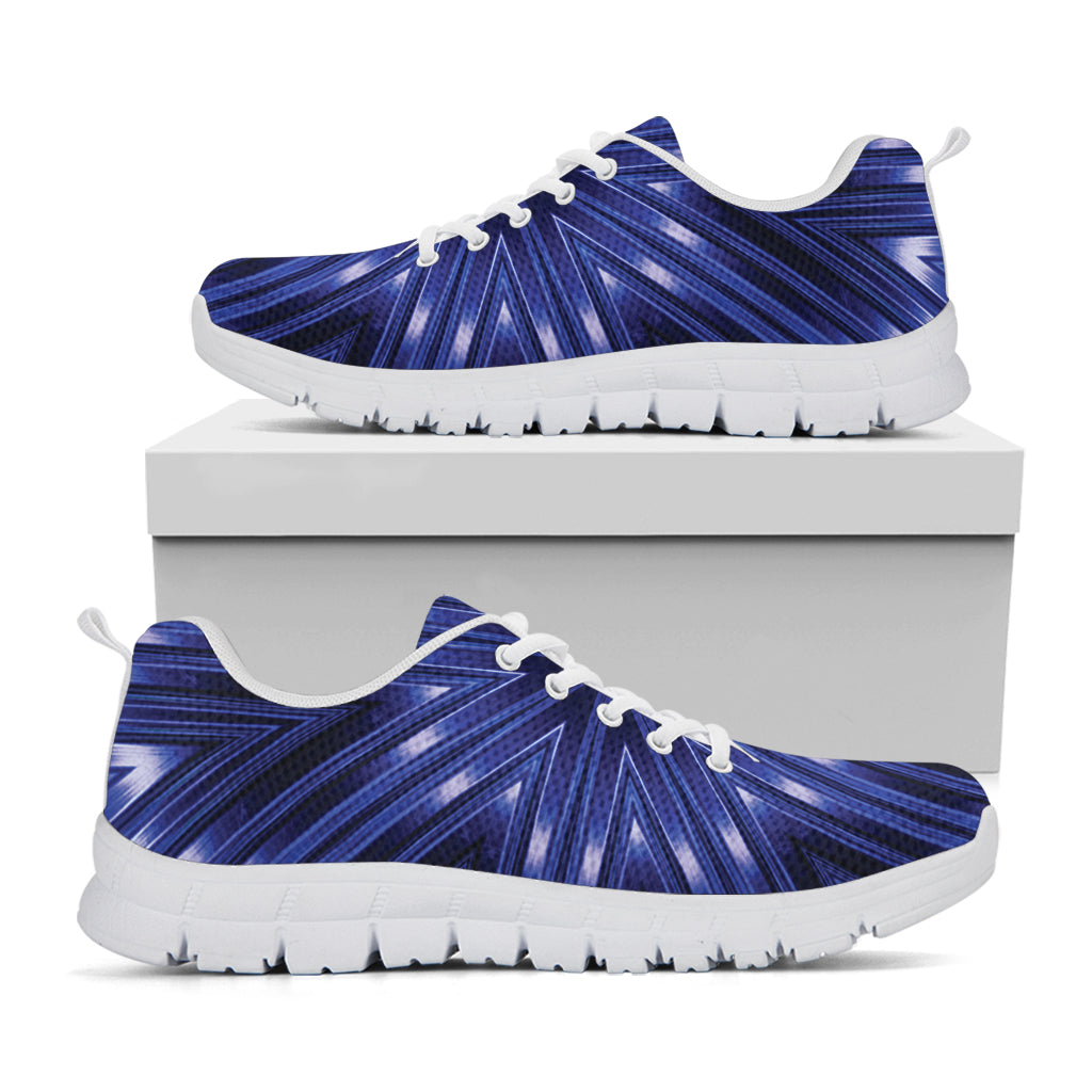 Blue Kaleidoscope Print White Sneakers