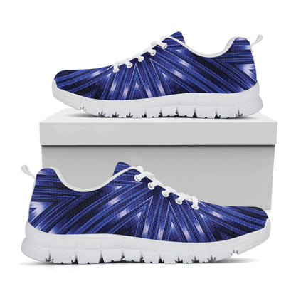 Blue Kaleidoscope Print White Sneakers