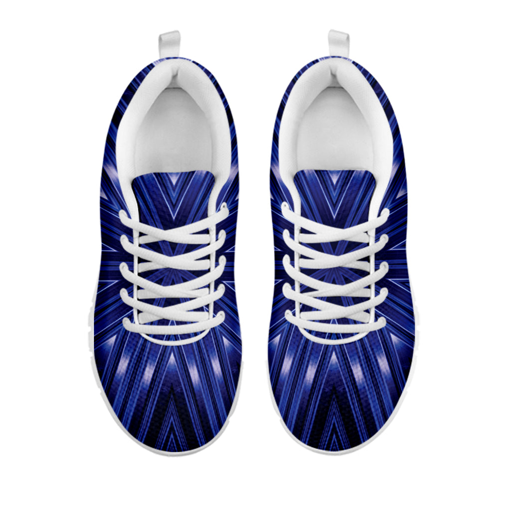 Blue Kaleidoscope Print White Sneakers