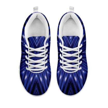 Blue Kaleidoscope Print White Sneakers