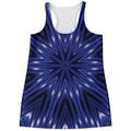 Blue Kaleidoscope Print Women's Racerback Tank Top