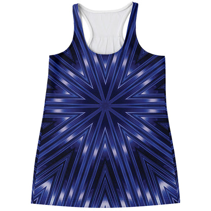 Blue Kaleidoscope Print Women's Racerback Tank Top