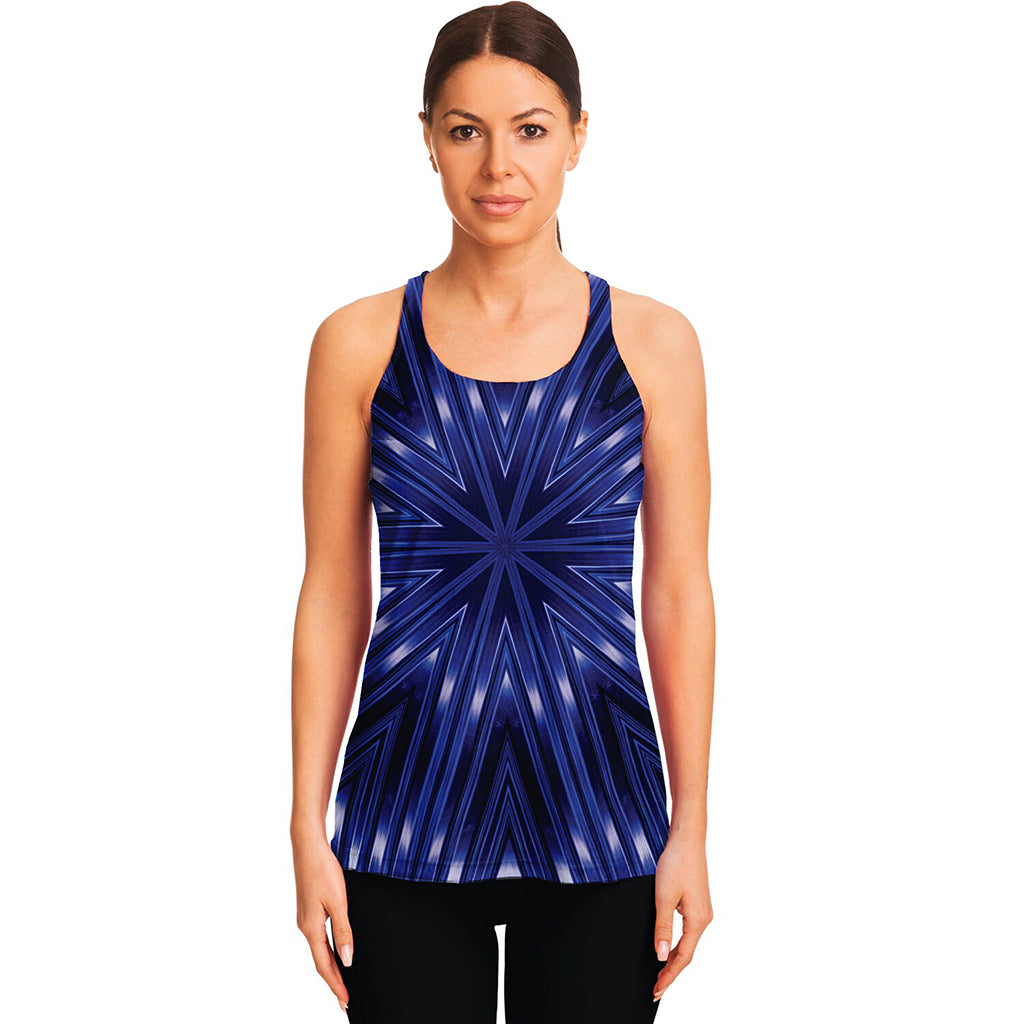 Blue Kaleidoscope Print Women's Racerback Tank Top