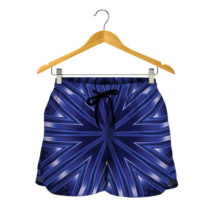 Blue Kaleidoscope Print Women's Shorts