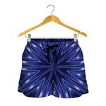 Blue Kaleidoscope Print Women's Shorts