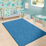 Blue Knitted Pattern Print Area Rug