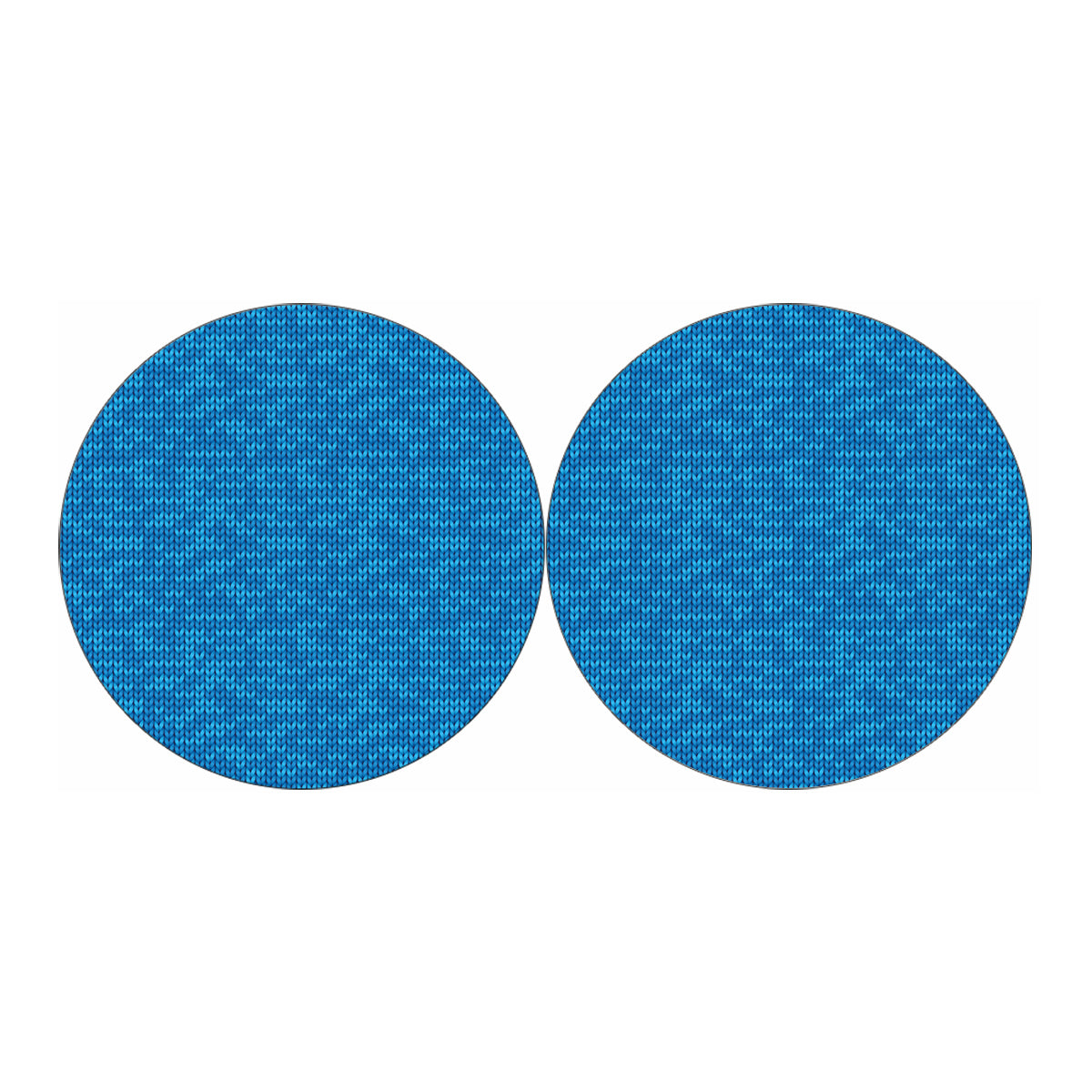 Blue Knitted Pattern Print Car Coasters