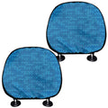 Blue Knitted Pattern Print Car Headrest Covers